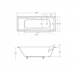 Akrilinė vonia Besco Modern Slim  150x70,160x70, 170x70, 180x80